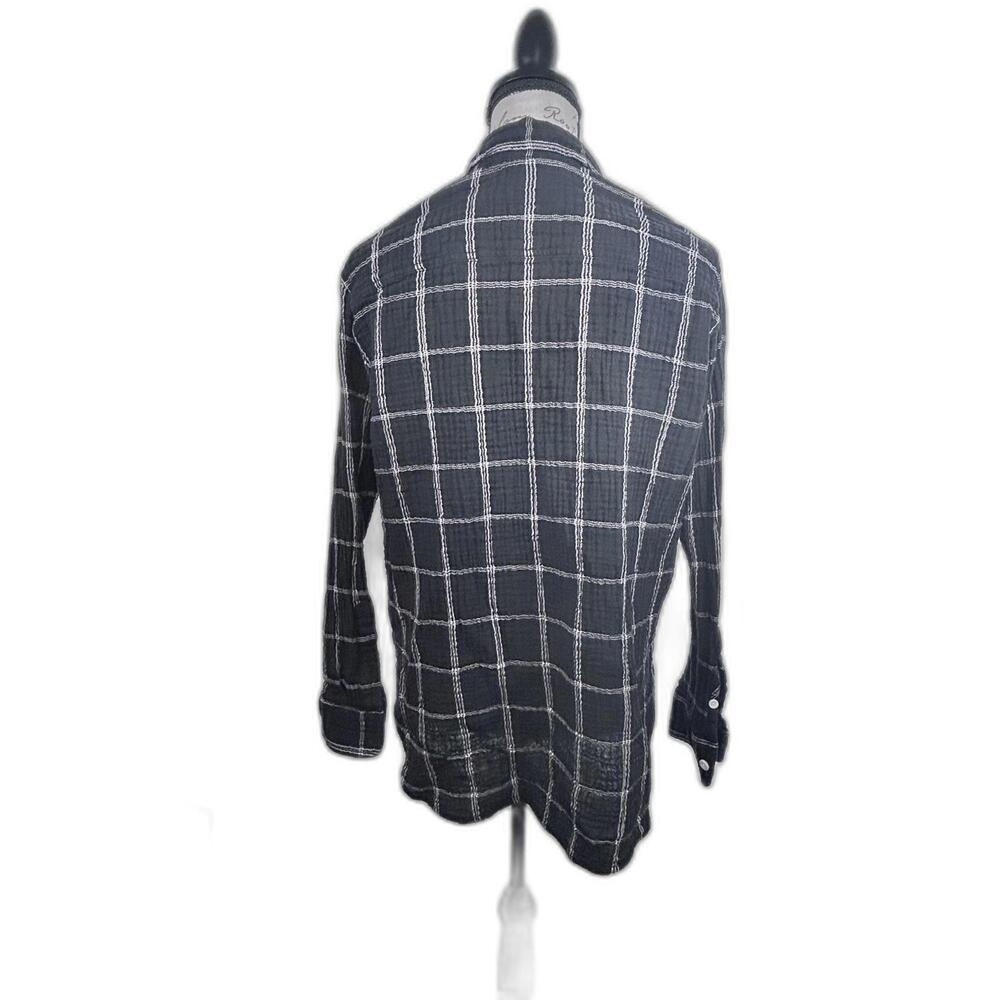 Madewell Lightspun black and white checkered button up shirt‎ Women's size S - Picture 4 of 6